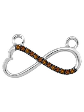 Moving Shimmer® Brandy Diamond® Chocolate Brown Silver Infinity Pendant Necklace